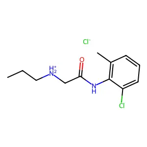 [2-(2-chloro-6-methylanilino)-2-oxoethyl]-propylazanium chloride structure