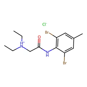 [2-(2,6-dibromo-4-methylanilino)-2-oxoethyl]-diethylazanium chloride structure