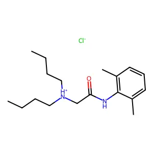 dibutyl-[2-(2,6-dimethylanilino)-2-oxoethyl]azanium chloride structure