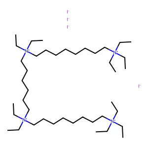 Ammonium, 9,9,16,16-tetraethyl-9,16-diazoniatetracosylenebis(triethyl-, tetraiodide structure