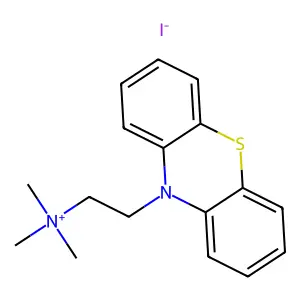 trimethyl(2-phenothiazin-10-ylethyl)azanium iodide structure
