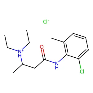 [4-(2-chloro-6-methylanilino)-4-oxobutan-2-yl]-diethylazanium chloride structure