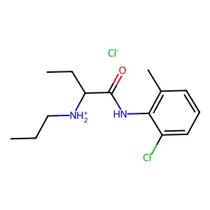 [1-(2-chloro-6-methylanilino)-1-oxobutan-2-yl]-propylazanium chloride structure
