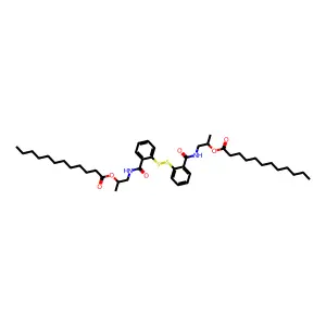 1-[[2-[[2-(2-dodecanoyloxypropylcarbamoyl)phenyl]disulfanyl]benzoyl]amino]propan-2-yl dodecanoate structure