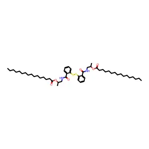 1-[[2-[[2-(2-hexadecanoyloxypropylcarbamoyl)phenyl]disulfanyl]benzoyl]amino]propan-2-yl hexadecanoate structure
