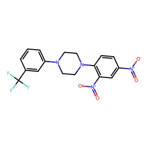 1-(2,4-dinitrophenyl)-4-[3-(trifluoromethyl)phenyl]piperazine structure