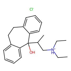 10,11-Dihydro-5-(2-(diethylamino)-1-methylethyl)-5H-dibenzo(a,d)cyclohepten-5-ol HCl structure