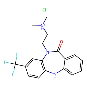 dimethyl-[2-[6-oxo-3-(trifluoromethyl)-11H-benzo[b][1,4]benzodiazepin-5-yl]ethyl]azanium chloride structure