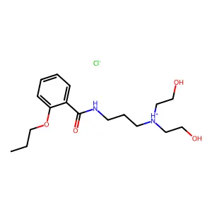 bis(2-hydroxyethyl)-[3-[(2-propoxybenzoyl)amino]propyl]azanium chloride structure