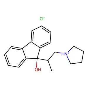 9-(1-(Pyrrolidinyl)-2-propyl)-9-fluorenol hydrochloride structure