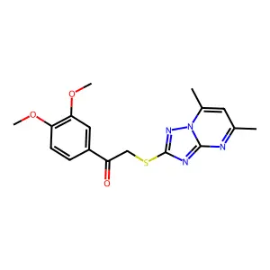 1-(3,4-dimethoxyphenyl)-2-[(5,7-dimethyl-[1,2,4]triazolo[1,5-a]pyrimidin-2-yl)sulfanyl]ethanone structure