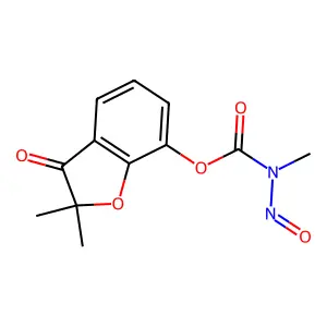 Carbamic acid, methylnitroso-, 2,2-dimethyl-3-oxo-2,3-dihydro-7-benzofuranyl ester structure
