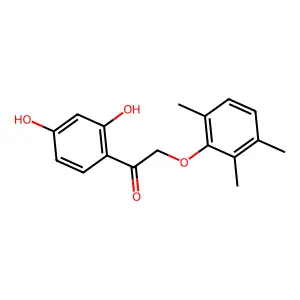 1-(2,4-dihydroxyphenyl)-2-(2,3,6-trimethylphenoxy)ethan-1-one structure