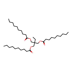 2-Ethyl-2-(((1-oxodecyl)oxy)methyl)-1,3-propanediyl didecanoate structure