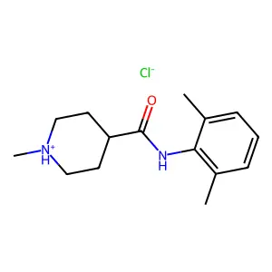 N-(2,6-dimethylphenyl)-1-methylpiperidin-1-ium-4-carboxamide chloride structure