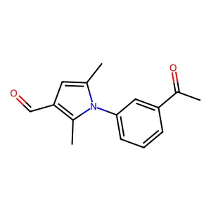 1-(3-acetylphenyl)-2,5-dimethyl-1H-pyrrole-3-carbaldehyde structure