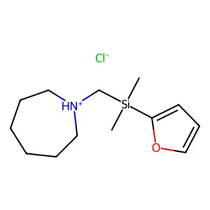 1-((2-Furyldimethylsilyl)methyl)hexahydro-1H-azepine hydrochloride structure