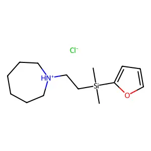 1-(2-(2-Furyldimethylsilyl)ethyl)hexahydro-1H-azepine hydrochloride structure
