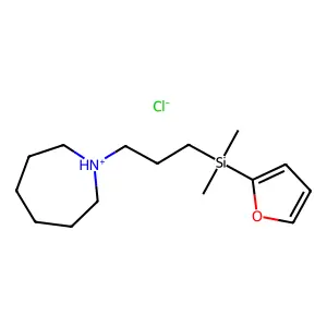1-(3-(2-Furyldimethylsilyl)propyl)hexahydro-1H-azepine hydrochloride structure