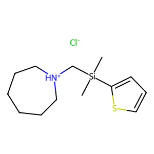 1-((2-Thienyldimethylsilyl)methyl)hexahydro-1H-azepine hydrochloride structure
