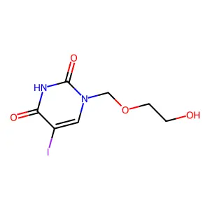 1-(2-hydroxyethoxymethyl)-5-iodopyrimidine-2,4-dione structure
