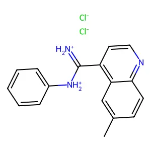 [azaniumylidene-(6-methylquinolin-4-yl)methyl]-phenylazanium dichloride structure