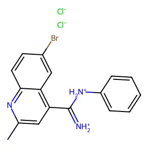 [azaniumylidene-(6-bromo-2-methylquinolin-4-yl)methyl]-phenylazanium dichloride structure