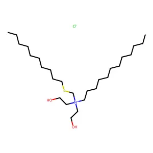 decylsulfanylmethyl-dodecyl-bis(2-hydroxyethyl)azanium chloride structure