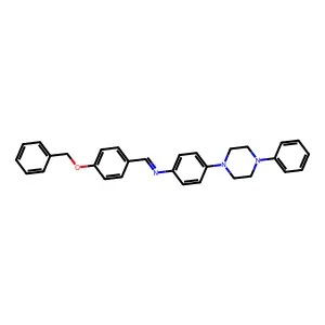 1-(4-phenylmethoxyphenyl)-N-[4-(4-phenylpiperazin-1-yl)phenyl]methanimine structure