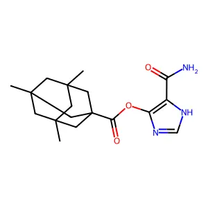 (5-carbamoyl-1H-imidazol-4-yl) 3,5,7-trimethyladamantane-1-carboxylate structure