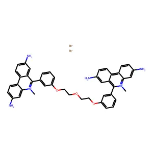 6-[3-[2-[2-[3-(3,8-diamino-5-methylphenanthridin-5-ium-6-yl)phenoxy]ethoxy]ethoxy]phenyl]-5-methylphenanthridin-5-ium-3,8-diamine dibromide structure