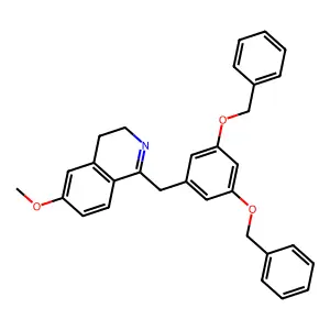1-[[3,5-bis(phenylmethoxy)phenyl]methyl]-6-methoxy-3,4-dihydroisoquinoline structure