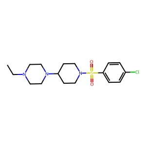 1-[1-(4-chlorophenyl)sulfonylpiperidin-4-yl]-4-ethylpiperazine structure