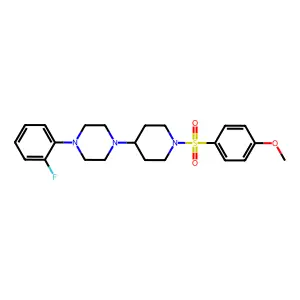 1-(2-fluorophenyl)-4-[1-(4-methoxyphenyl)sulfonylpiperidin-4-yl]piperazine structure