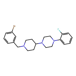 1-[1-[(3-bromophenyl)methyl]piperidin-4-yl]-4-(2-fluorophenyl)piperazine structure
