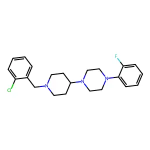 1-[1-[(2-chlorophenyl)methyl]piperidin-4-yl]-4-(2-fluorophenyl)piperazine structure
