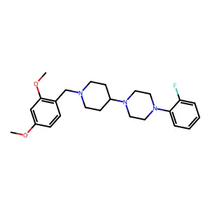 1-[1-[(2,4-dimethoxyphenyl)methyl]piperidin-4-yl]-4-(2-fluorophenyl)piperazine structure