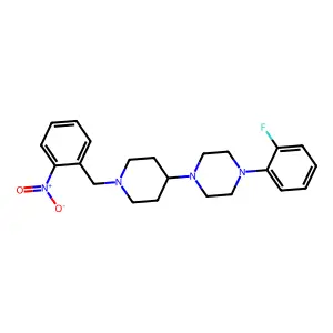 1-(2-fluorophenyl)-4-[1-[(2-nitrophenyl)methyl]piperidin-4-yl]piperazine structure