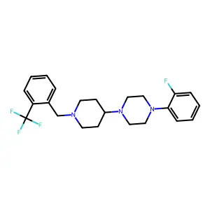 1-(2-fluorophenyl)-4-{1-[2-(trifluoromethyl)benzyl]piperidin-4-yl}piperazine structure