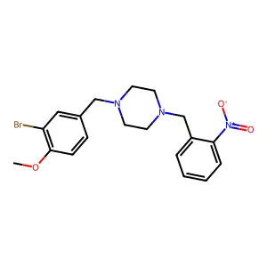 1-(3-bromo-4-methoxybenzyl)-4-(2-nitrobenzyl)piperazine structure
