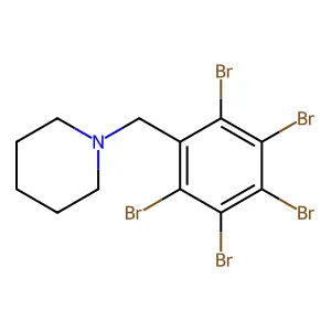 1-[(2,3,4,5,6-pentabromophenyl)methyl]piperidine structure