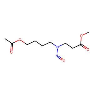 methyl 3-[4-acetyloxybutyl(nitroso)amino]propanoate structure