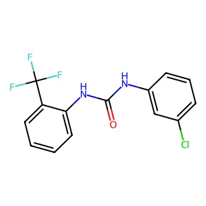 1-(3-chlorophenyl)-3-[2-(trifluoromethyl)phenyl]urea structure