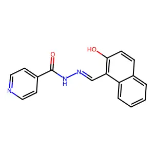 N-[(2-hydroxynaphthalen-1-yl)methylideneamino]pyridine-4-carboxamide structure