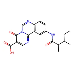 10-(2,3-dimethylpentanoylamino)-4-oxopyrimido[1,2-c]quinazoline-3-carboxylic acid structure