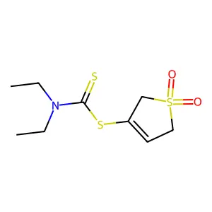 (1,1-dioxo-2,5-dihydrothiophen-3-yl) N,N-diethylcarbamodithioate structure
