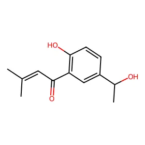 1-[2-hydroxy-5-(1-hydroxyethyl)phenyl]-3-methylbut-2-en-1-one structure