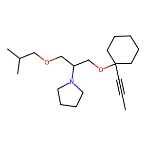 1-(1-((2-Methylpropoxy)methyl)-2-((1-(1-propynyl)cyclohexyl)oxy)ethyl)pyrrolidine structure
