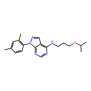 [1-(2,4-dimethylphenyl)pyrazolo[4,5-e]pyrimidin-4-yl][3-(methylethoxy)propyl]a mine structure