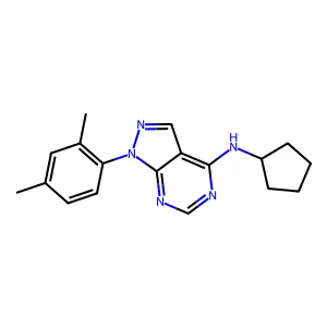 [1-(2,4-dimethylphenyl)pyrazolo[4,5-e]pyrimidin-4-yl]cyclopentylamine structure